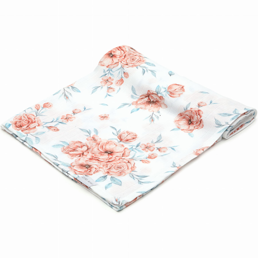 Otulacz muślinowy 120x120 cm Bloom Revival / Qbana Mama Otulacz muślinowy 120x120 cm Bloom Revival / Qbana Mama