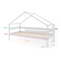 Łóżeczko młodzieżowe Hytte Szare 200x90 cm / YappyKids Łóżeczko młodzieżowe Hytte Szare 200x90 cm / YappyKids