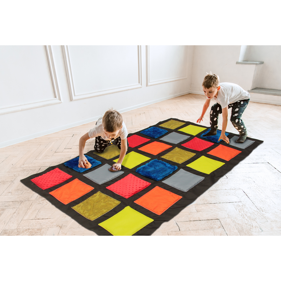 Mata sensoryczna Twister 105x155 cm + kostka i 4 opaski / Akson