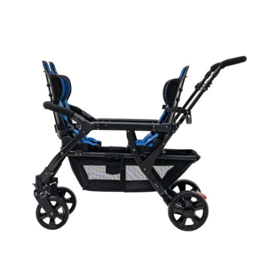 Wózek spacerowy do żłobka Lidoo Revers Blue 4-osobowy / Familidoo