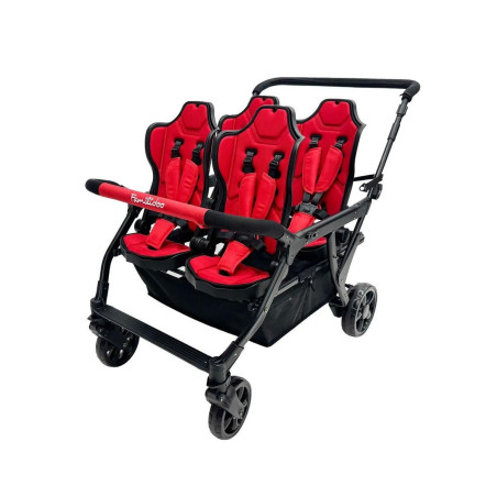 Wózek spacerowy do żłobka Lidoo Revers Red 4-osobowy / Familidoo