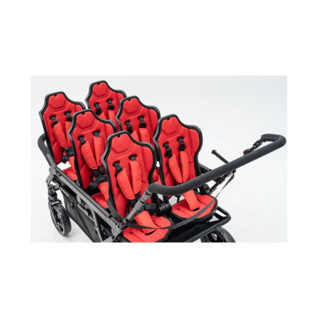 Wózek spacerowy do żłobka Lidoo Revers Red 6-osobowy / Familidoo