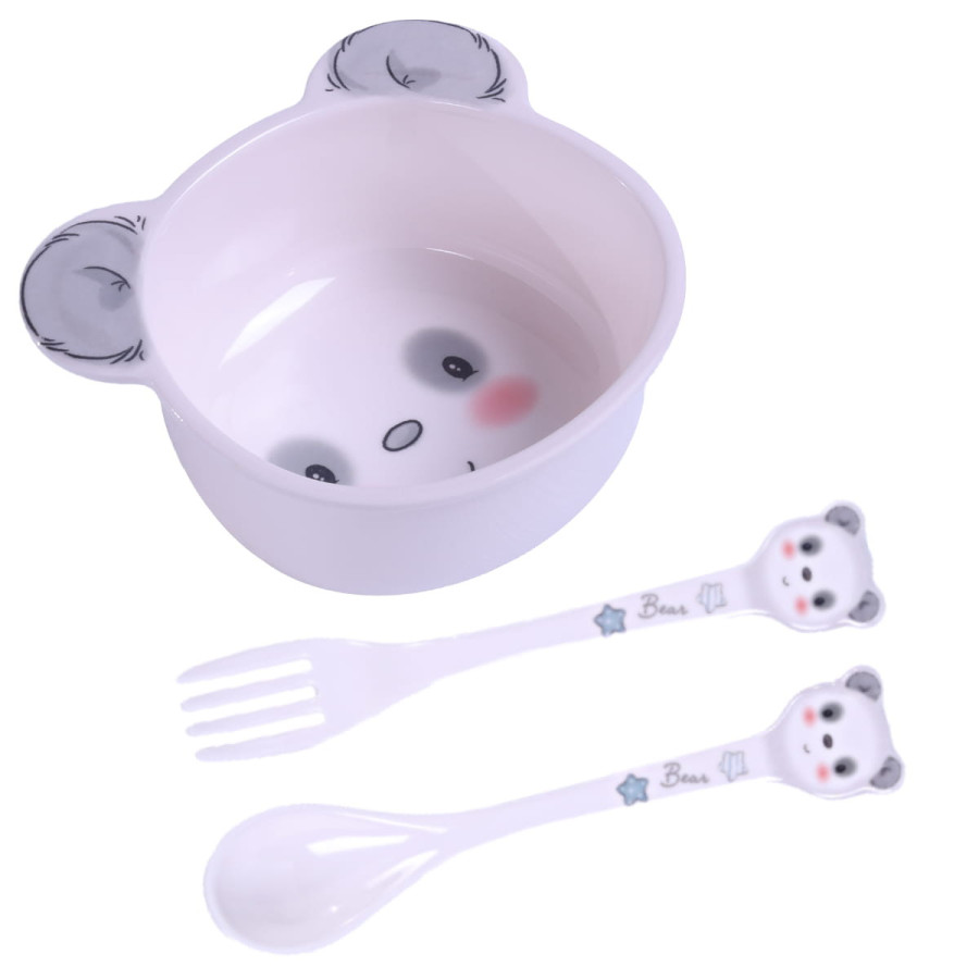 Zestaw talerzyki + kubek + sztućce 5 el. Panda / Bocioland