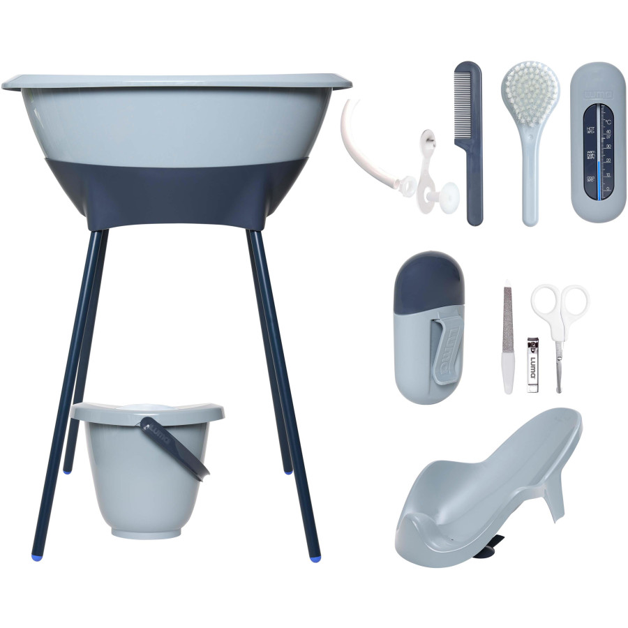 Zestaw kąpielowy 8 el. Iron blue / Luma Zestaw kąpielowy 8 el. Iron blue / Luma
