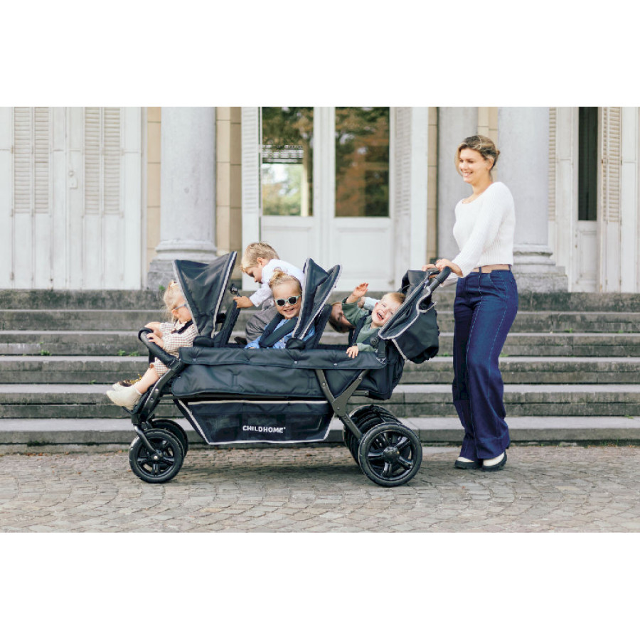 Wózek 6-osobowy do żłobka Sixseater Black / Childhome