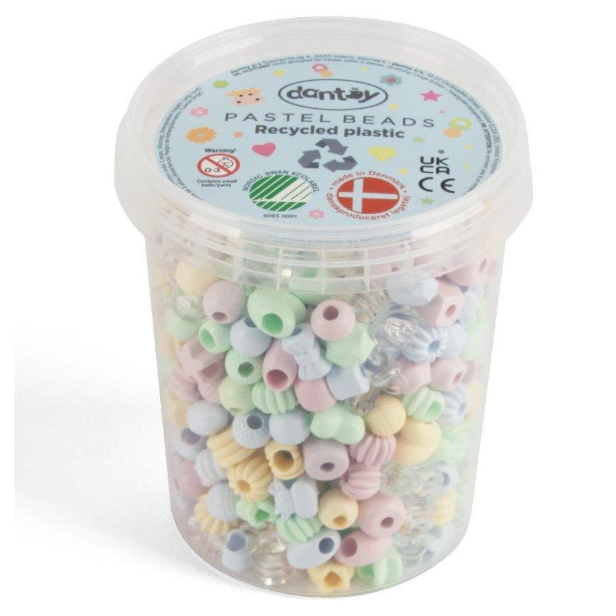 Koraliki do nawlekania Eko pastelowe 520 szt. / Dantoy Koraliki do nawlekania Eko pastelowe 520 szt. / Dantoy