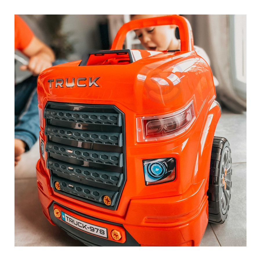 Ciężarówka dla małego mechanika + akcesoria 61 el. / Woopie