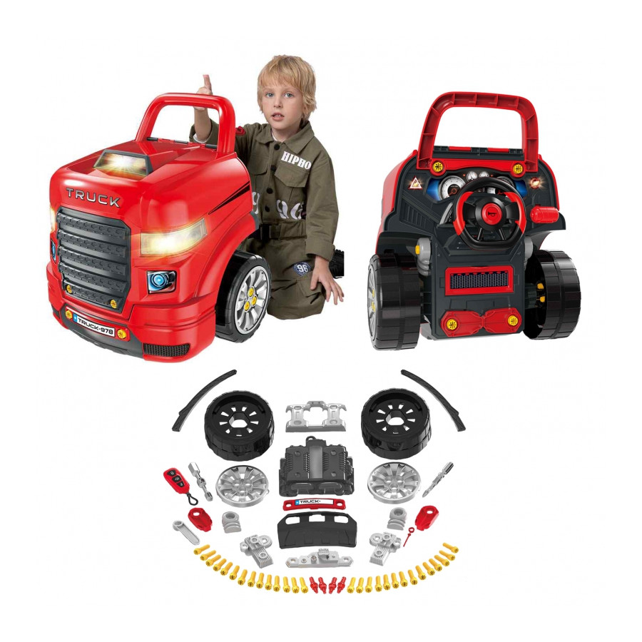 Ciężarówka dla małego mechanika + akcesoria 61 el. / Woopie