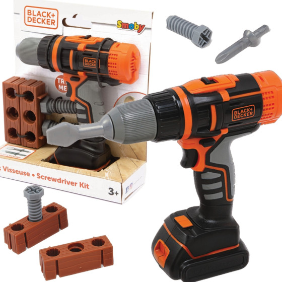 Elektroniczna wiertarko-wkrętarka Black&Decker z cegiełką / Smoby
