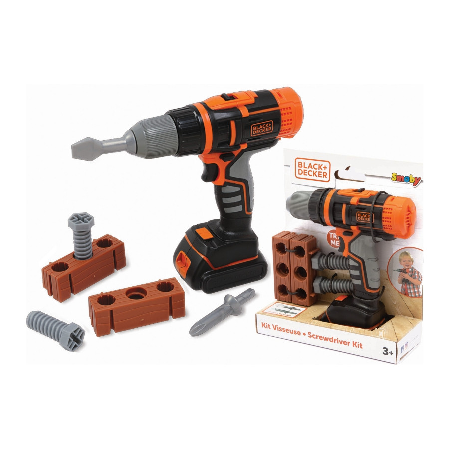Elektroniczna wiertarko-wkrętarka Black&Decker z cegiełką / Smoby