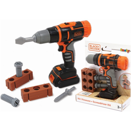 Elektroniczna wiertarko-wkrętarka Black&Decker z cegiełką / Smoby