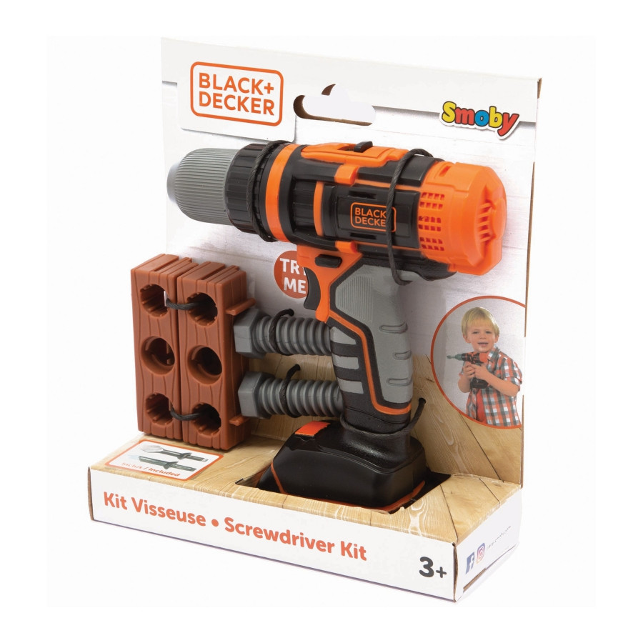 Elektroniczna wiertarko-wkrętarka Black&Decker z cegiełką / Smoby