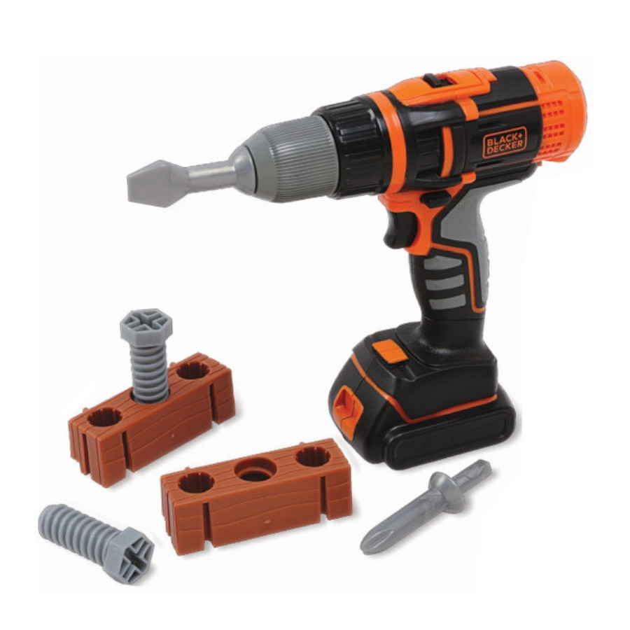 Elektroniczna wiertarko-wkrętarka Black&Decker z cegiełką / Smoby Elektroniczna wiertarko-wkrętarka Black&Decker z cegiełką / Smoby