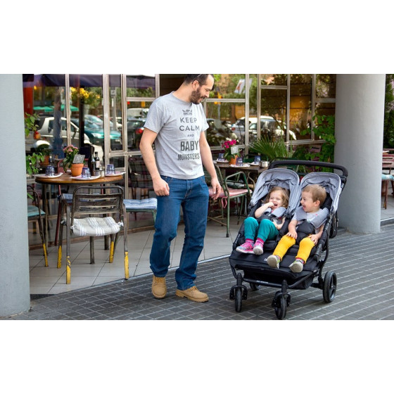 Wózek dla bliźniaków Easy Twin 3S Black / Baby Monsters