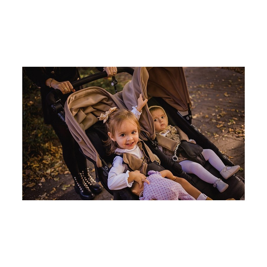 Wózek dla bliźniaków Easy Twin 3S Black / Baby Monsters