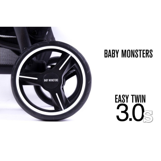 Wózek dla bliźniaków Easy Twin 3S Fushia / Baby Monsters