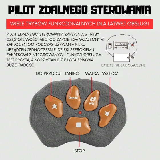 Zdalnie sterowany dinozaur Stegozaur RC / Woopie