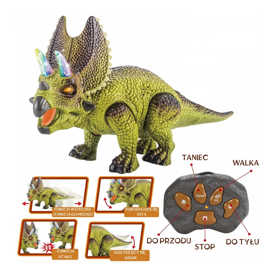Zdalnie sterowany dinozaur Triceratops RC / Woopie