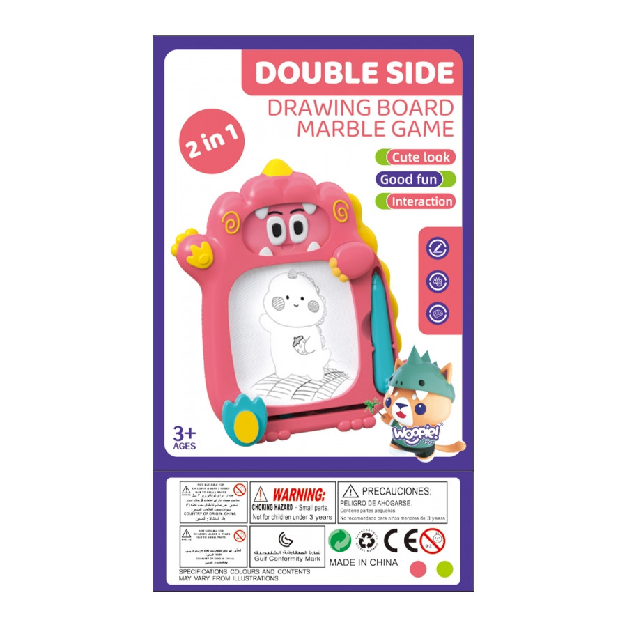 Różowa tablica magnetyczna znikopis + Gra zręcznościowa Pinball / Woopie
