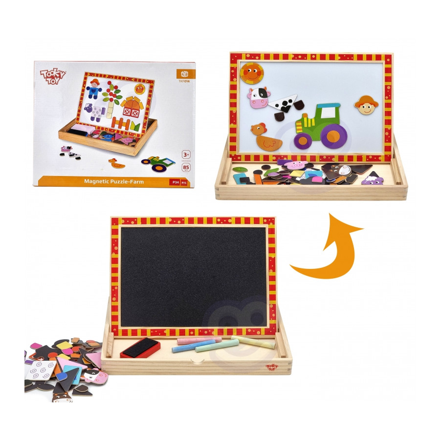 Dwustronna tablica magnetyczna Farma / Tooky Toy