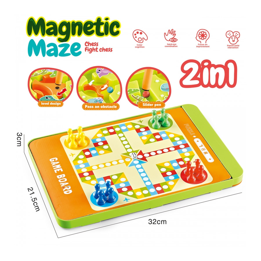 Magnetyczny labirynt + Gra Chińczyk / Woopie
