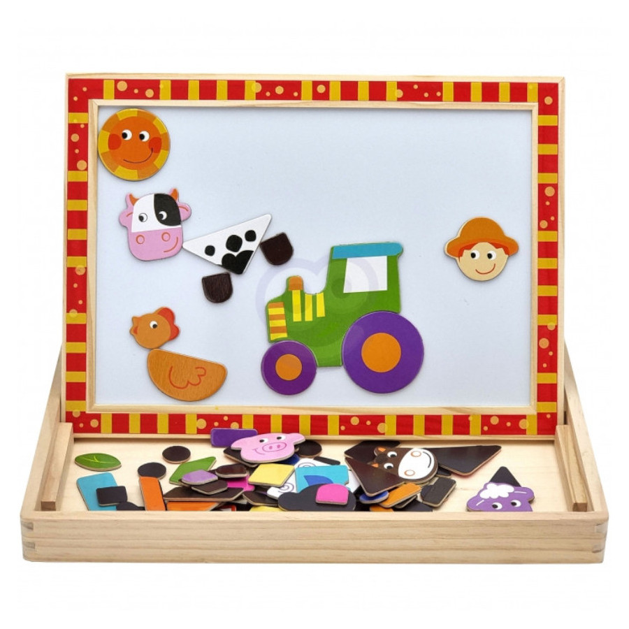 Dwustronna tablica magnetyczna Farma / Tooky Toy Dwustronna tablica magnetyczna Farma / Tooky Toy