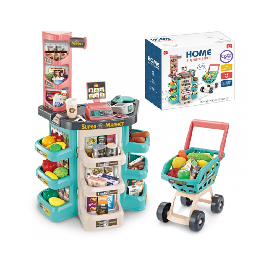 Sklep Supermarket z wózkiem i akcesoriami 47 el. / Woopie