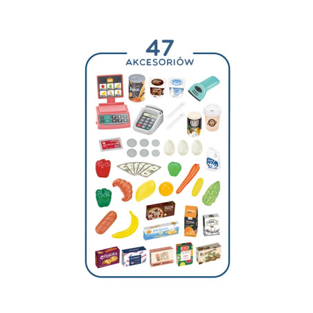 Sklep Supermarket z wózkiem i akcesoriami 47 el. / Woopie