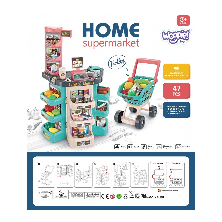 Sklep Supermarket z wózkiem i akcesoriami 47 el. / Woopie