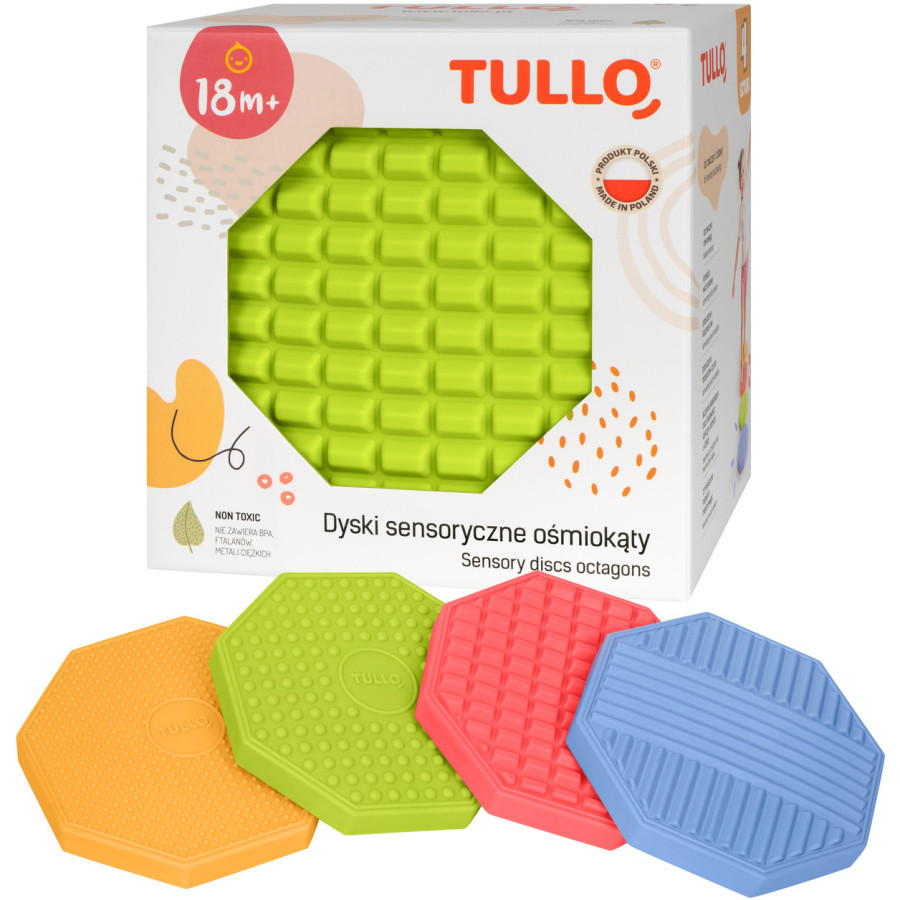 Dyski densoryczne z fakturami ośmiokąty 4 szt. / Tullo Dyski densoryczne z fakturami ośmiokąty 4 szt. / Tullo