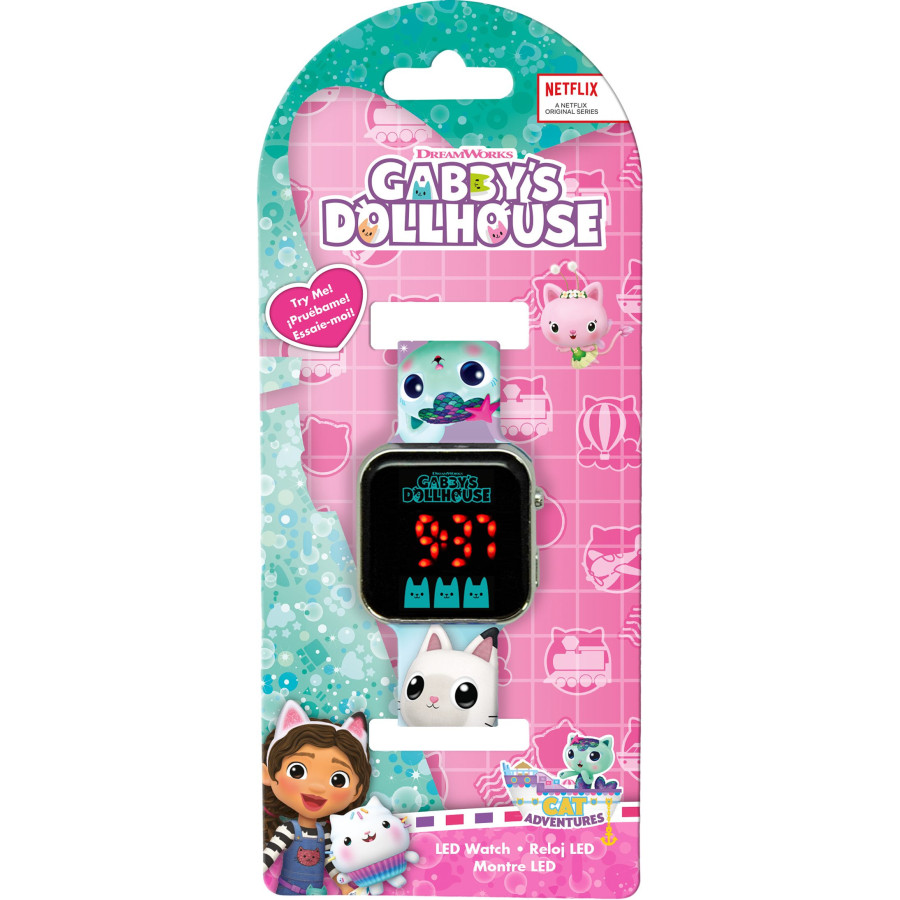 Zegarek cyfrowy LED Koci domek Gabi / Kids