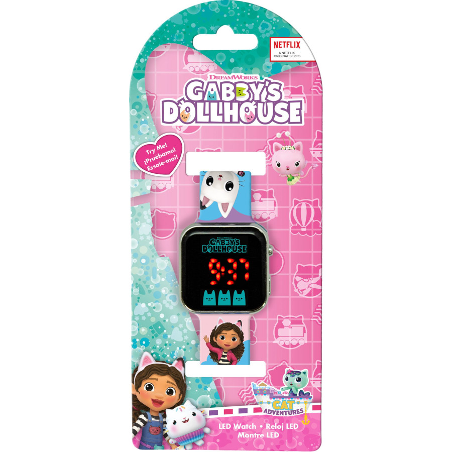 Zegarek cyfrowy LED Koci domek Gabi / Kids