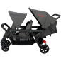 Wózek spacerowy do żłobka Lidoo Ergondrive Black 3-osobowy / Familidoo
