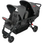 Wózek spacerowy do żłobka Lidoo Ergondrive Black 3-osobowy / Familidoo