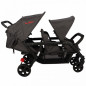 Wózek spacerowy do żłobka Lidoo Ergondrive Black 3-osobowy / Familidoo
