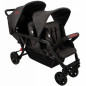 Wózek spacerowy do żłobka Lidoo Ergondrive Black 3-osobowy / Familidoo
