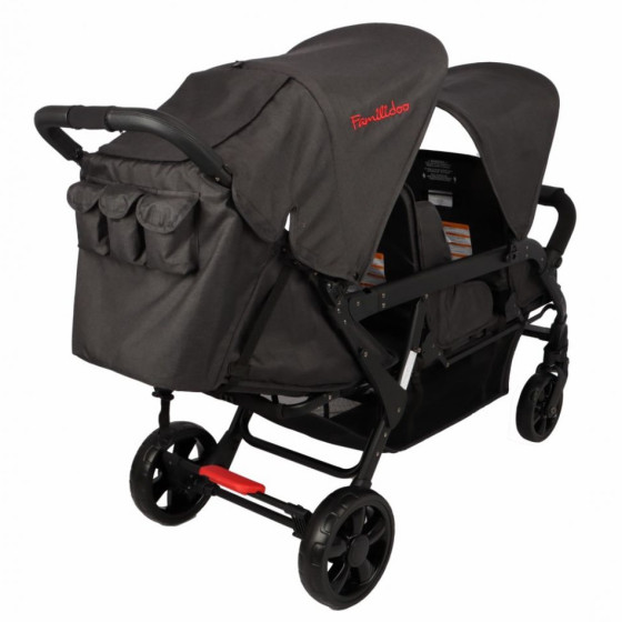 Wózek spacerowy do żłobka Lidoo Ergondrive Black 3-osobowy / Familidoo