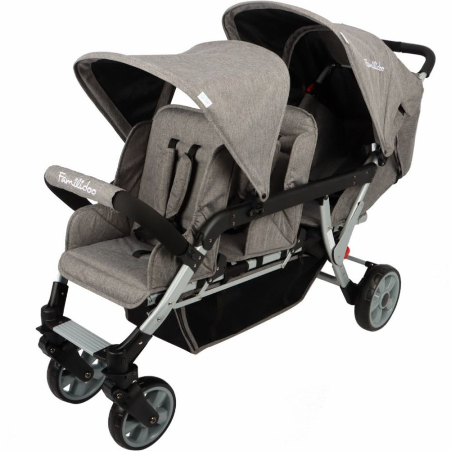 Wózek spacerowy do żłobka Lidoo Ergondrive Grey 3-osobowy / Familidoo