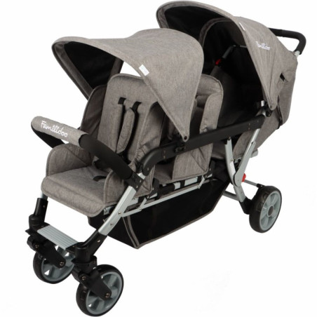 Wózek spacerowy do żłobka Lidoo Ergondrive Grey 3-osobowy / Familidoo