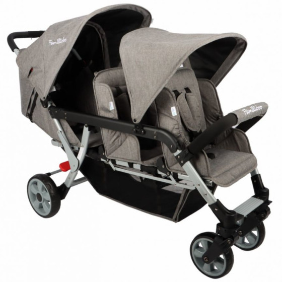 Wózek spacerowy do żłobka Lidoo Ergondrive Grey 3-osobowy / Familidoo