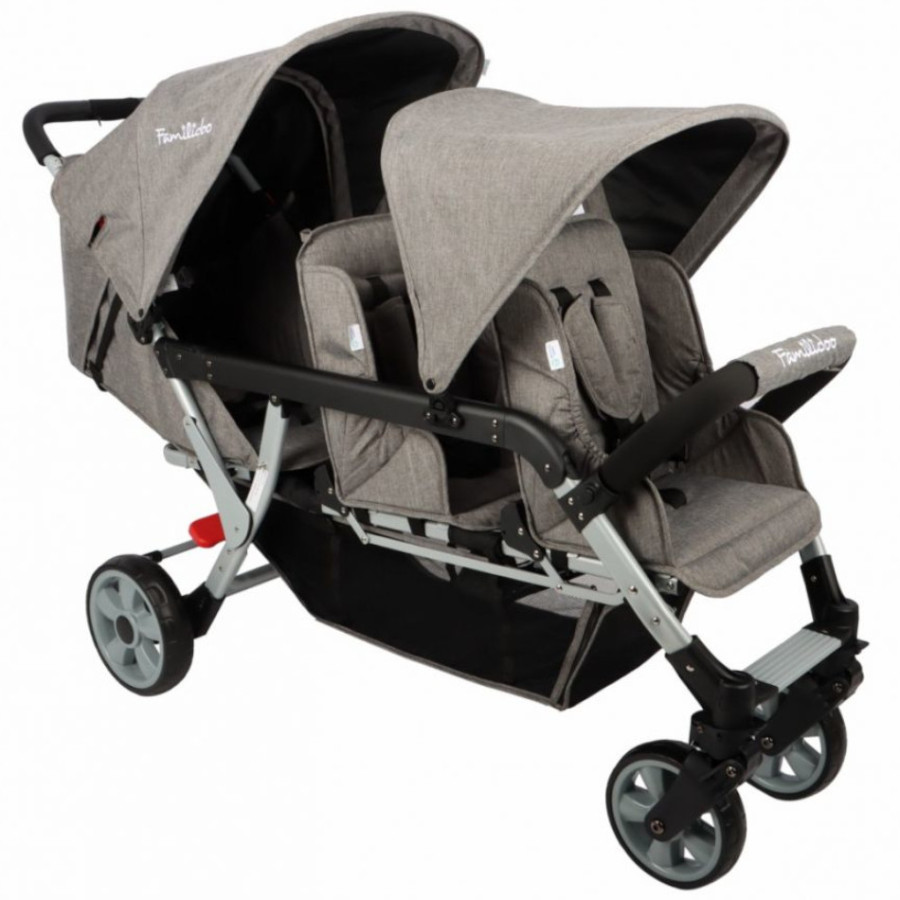 Wózek spacerowy do żłobka Lidoo Ergondrive Grey 3-osobowy / Familidoo