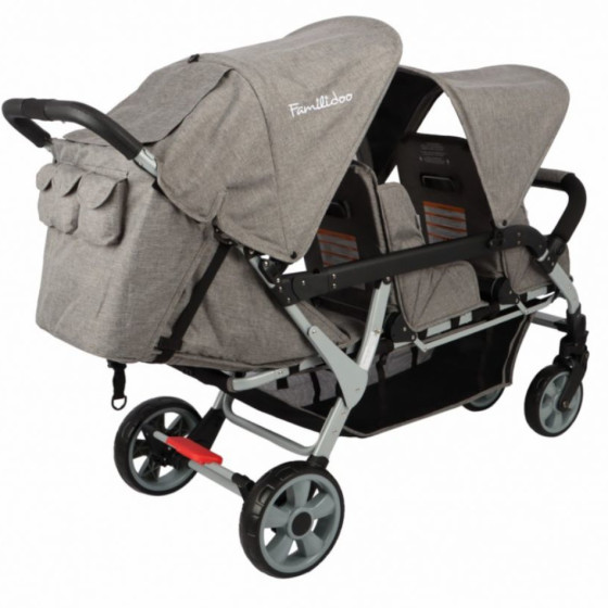 Wózek spacerowy do żłobka Lidoo Ergondrive Grey 3-osobowy / Familidoo