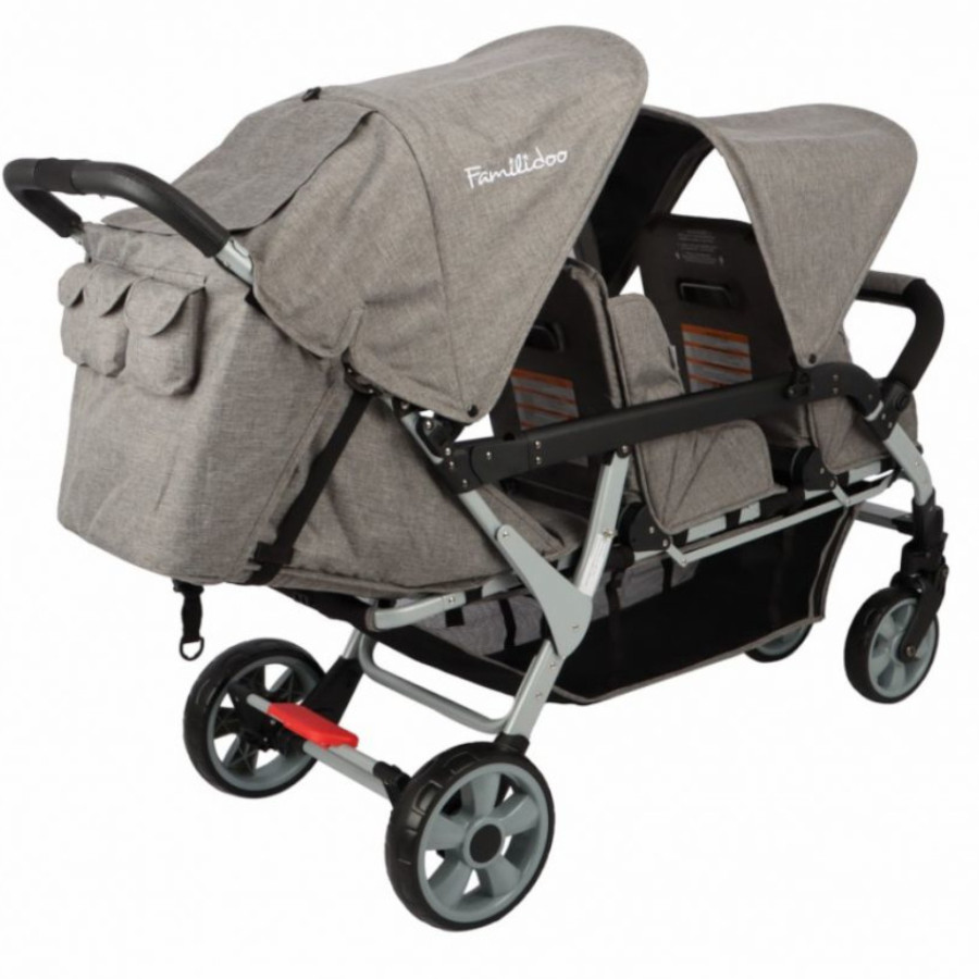 Wózek spacerowy do żłobka Lidoo Ergondrive Grey 3-osobowy / Familidoo