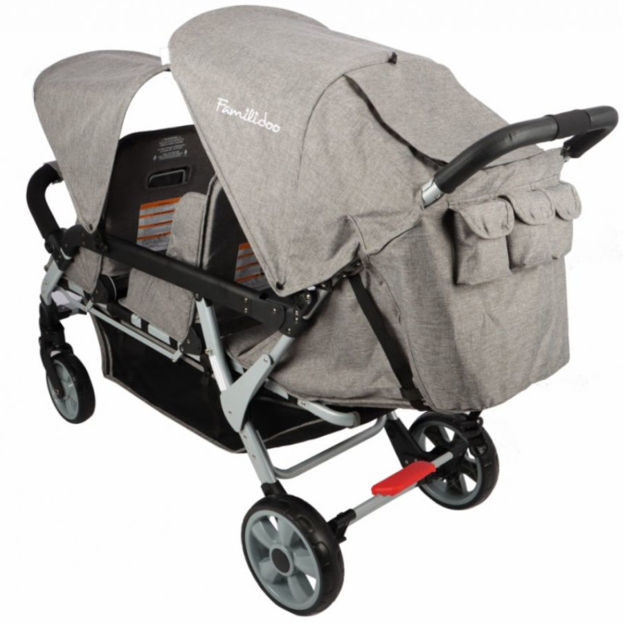 Wózek spacerowy do żłobka Lidoo Ergondrive Grey 3-osobowy / Familidoo