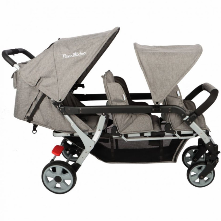 Wózek spacerowy do żłobka Lidoo Ergondrive Grey 3-osobowy / Familidoo