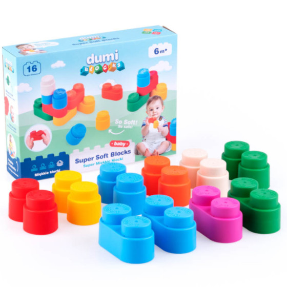 Super miękkie klocki Dumi Blocks 16 szt. / Dumel