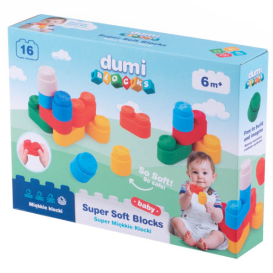 Super miękkie klocki Dumi Blocks 16 szt. / Dumel