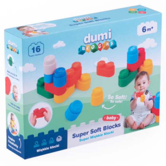Super miękkie klocki Dumi Blocks 16 szt. / Dumel
