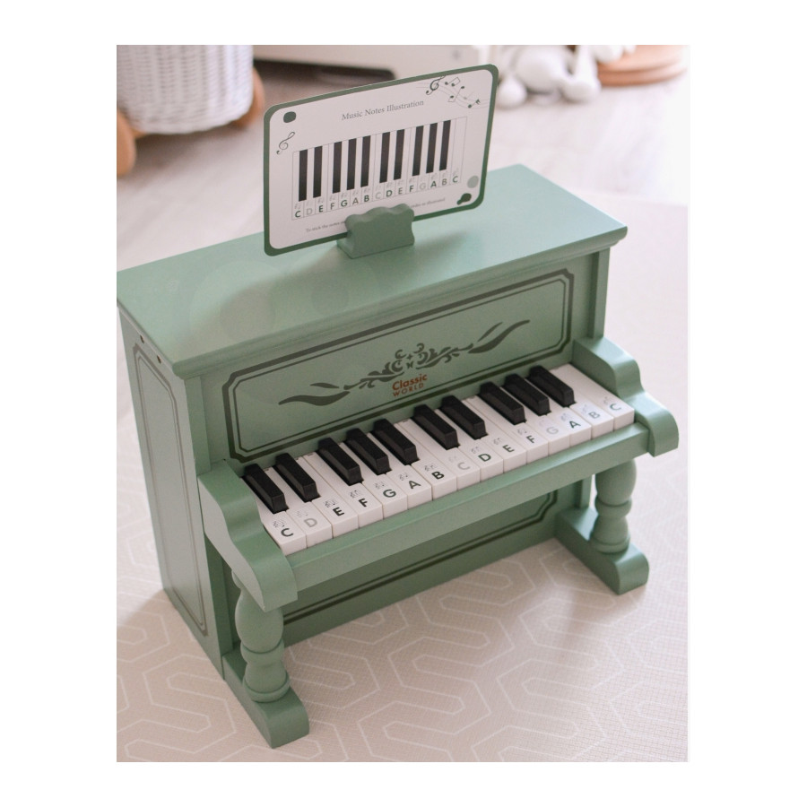 Pianinko Vintage + Książeczka do nauki / Classic World