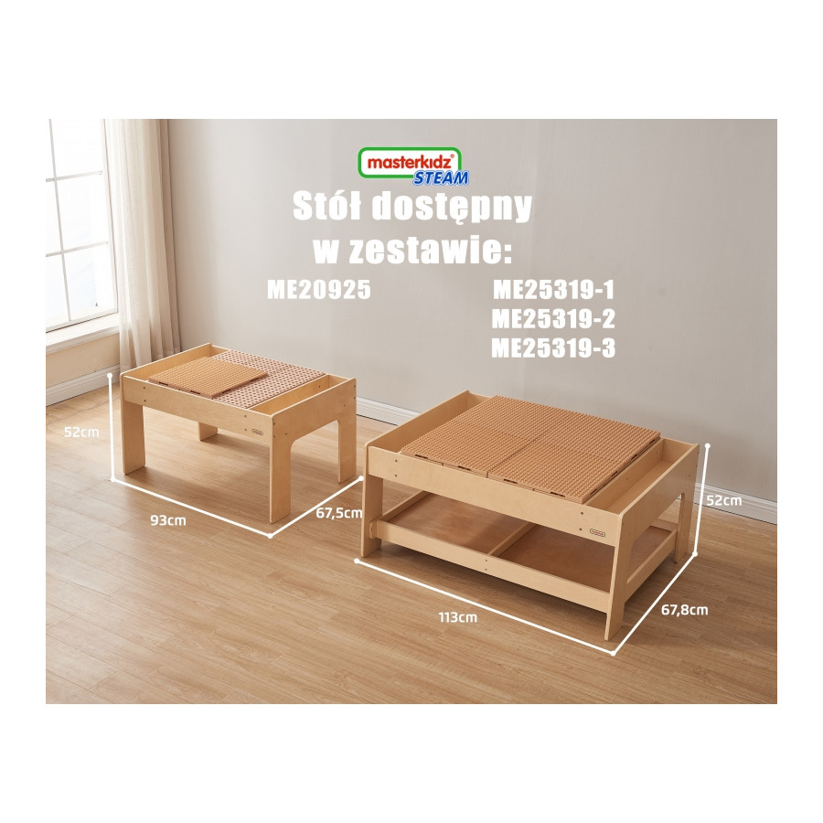 Stół edukacyjny + akcesoria STEM Wall 135 Klocków / Masterkidz